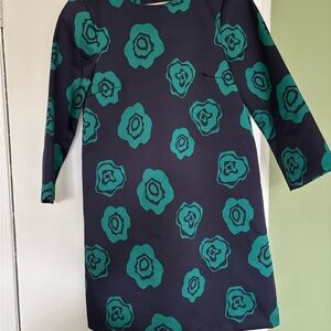 Floral Patterned Dress in Black and Green